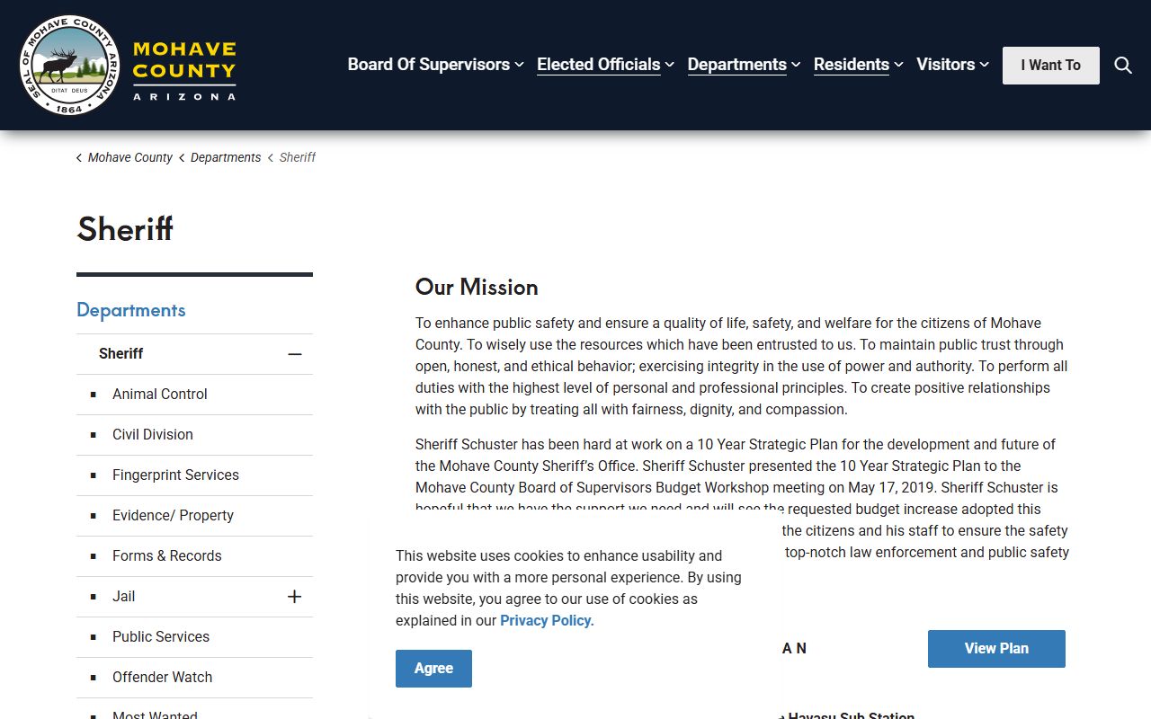 Mohave County Sheriff website for police blotter information