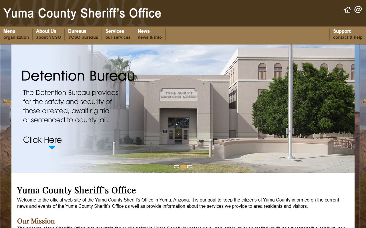 Yuma County Sheriff website for police blotter access